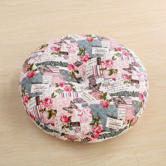 Cojín de suelo de lino y algodón | Cojín decorativo para asiento