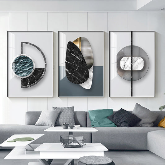 Póster geométrico abstracto en lienzo | Decoración de pared moderna