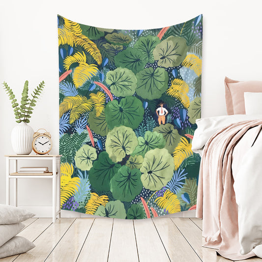 Tapiz de tela con personajes modernos | Decoración de pared para dormitorio