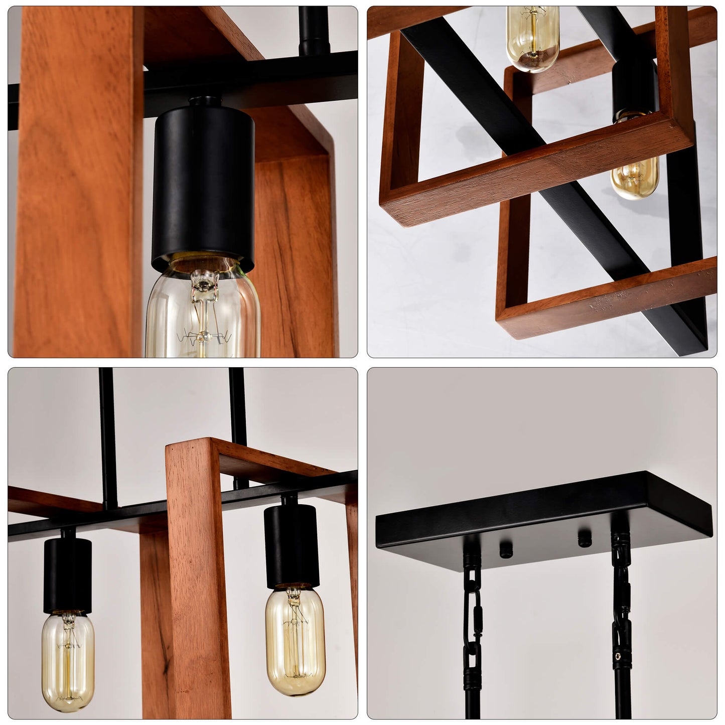 Lámpara colgante para isla de cocina | Lámpara de araña de 4 luces